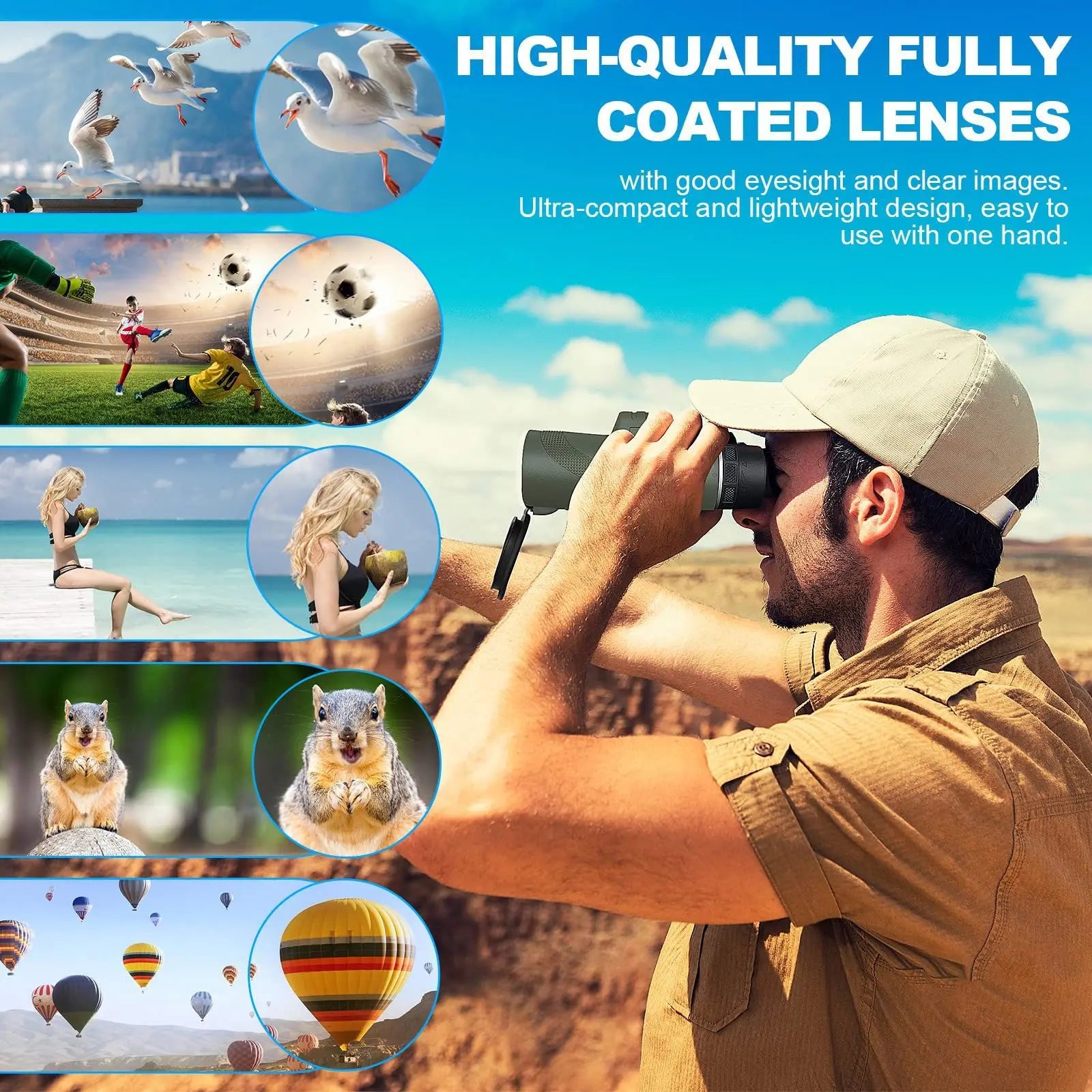 High-Power 80x100 BAK4 Prism Binoculars | Bird Watching, Camping & Hunting