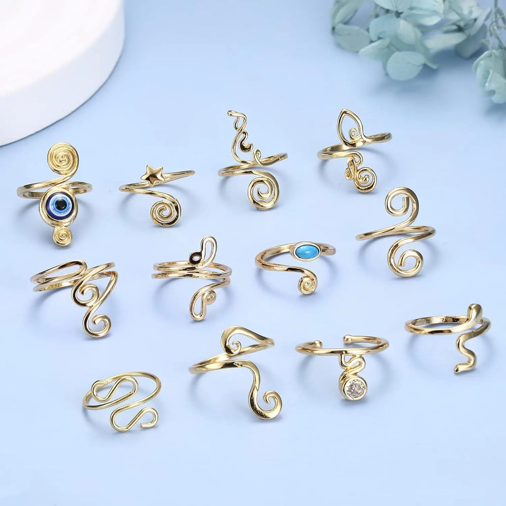 3Pcs Adjustable Toe Rings Summer Beach Foot Jewelry in silver or gold