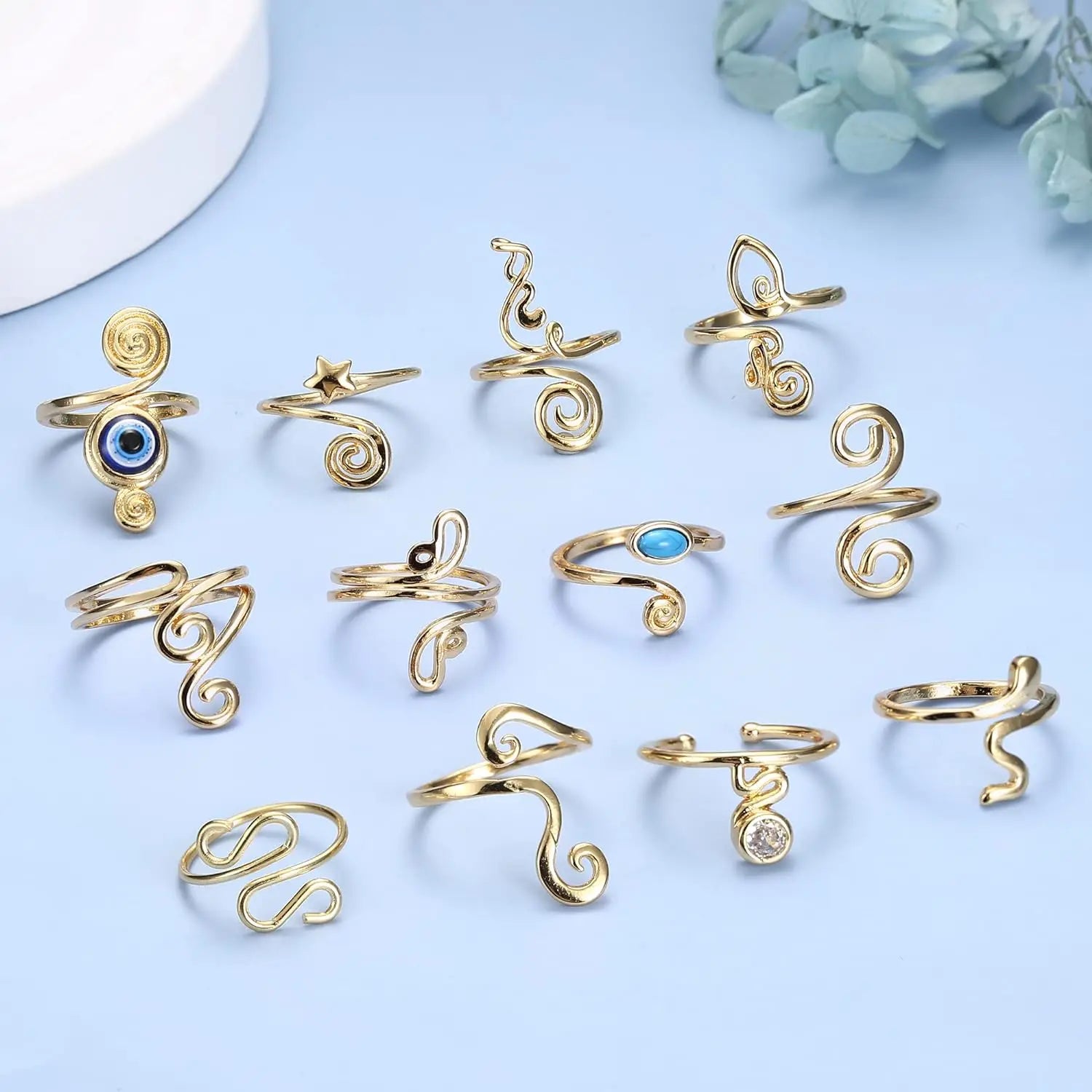 3Pcs Adjustable Toe Rings Summer Beach Foot Jewelry in silver or gold