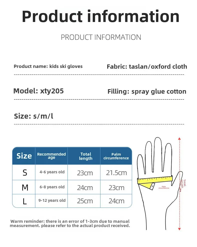Kids Waterproof Ski Gloves