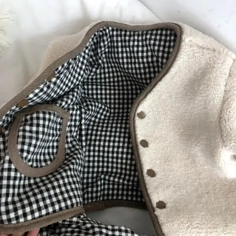 New Autumn and Winter New Warm Jacket Children Two Sides Wear Plaid Plush Jacket Kids Jackets Winter Clothes for Girls
