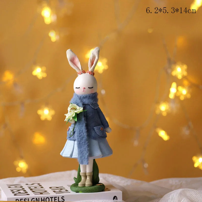 Cute Easter Rabbit Resin Ornament – Forest Style Table Decoration