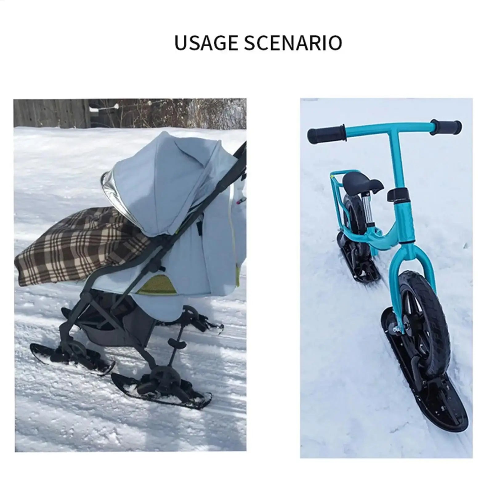 Scooter Ski Sled 2 in 1 Snow Scooter