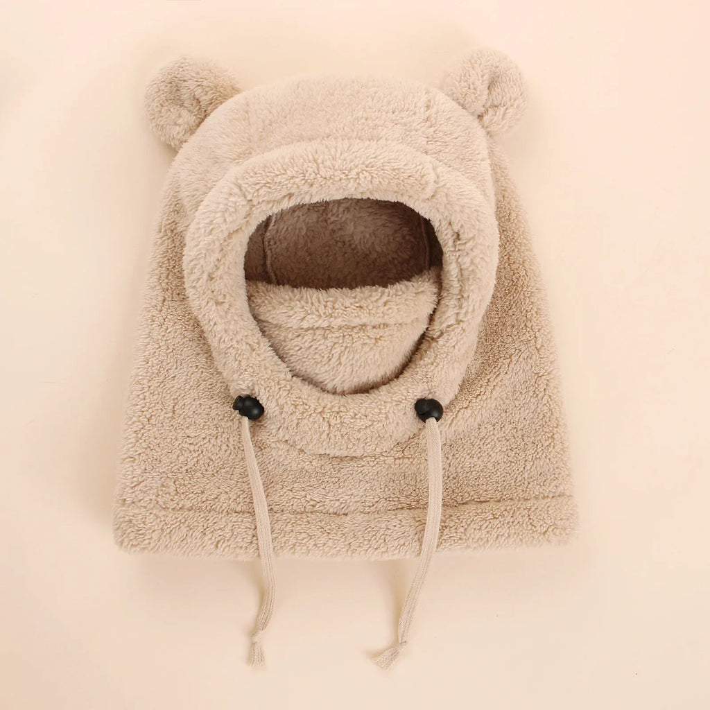 Kids Winter Hat with Ear Flaps and Face Cover Warm Fleece Lined Cold Weather Beanie for Boys Girls