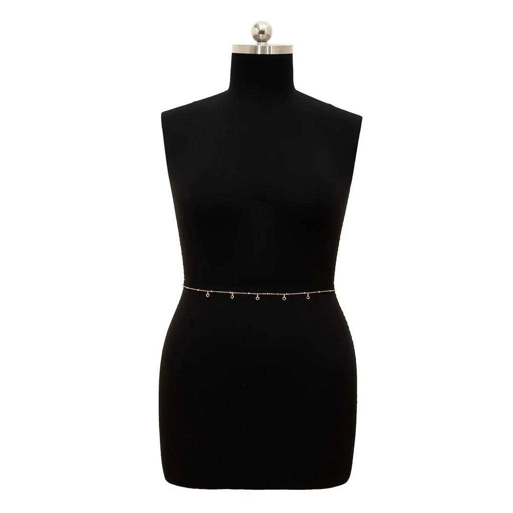 Crystal Glass Belly Belt Waist Chain