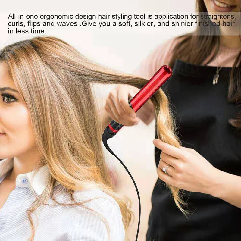 2-in-1 Hair Straightener – Flat Iron & Curler Combo
