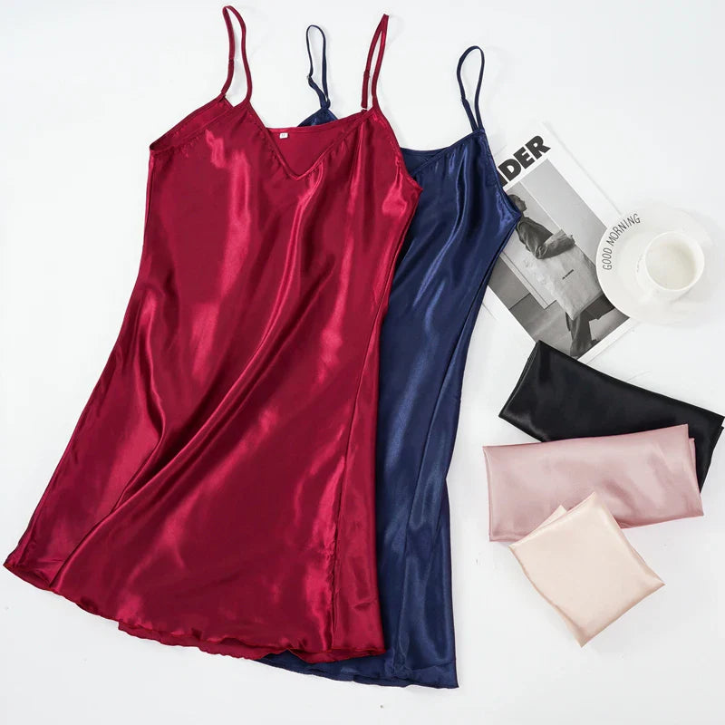 Sleeveless Satin Night Sleeveless Dress