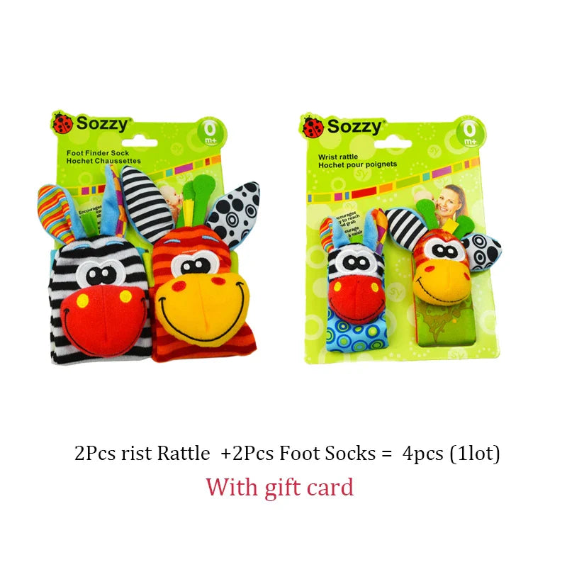 Baby Toys Baby Rattle Toys 0 12 Months Stuffed Animal Socks Wrist Strap Rattle Newborn Foot Sock Bug Wrist Strap Baby Socks