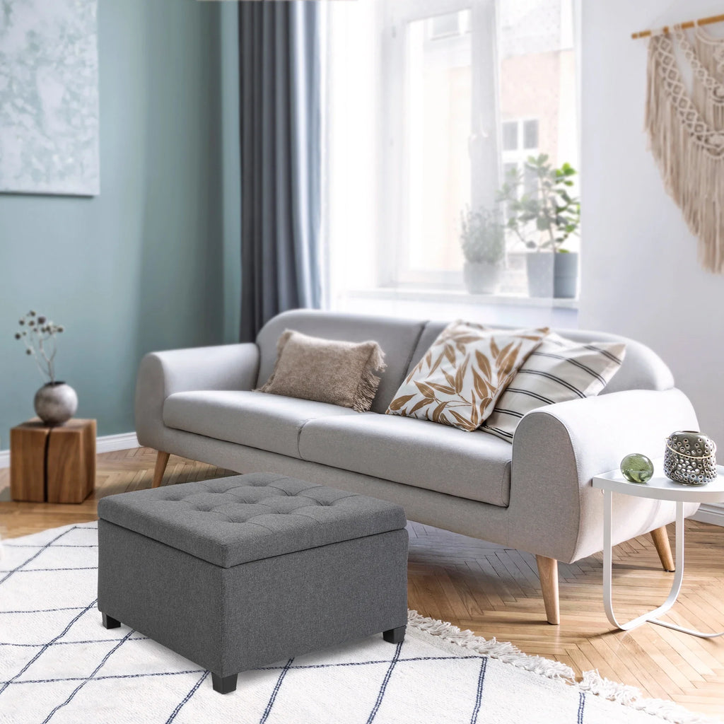 Polyester Linen Fabric Ottoman