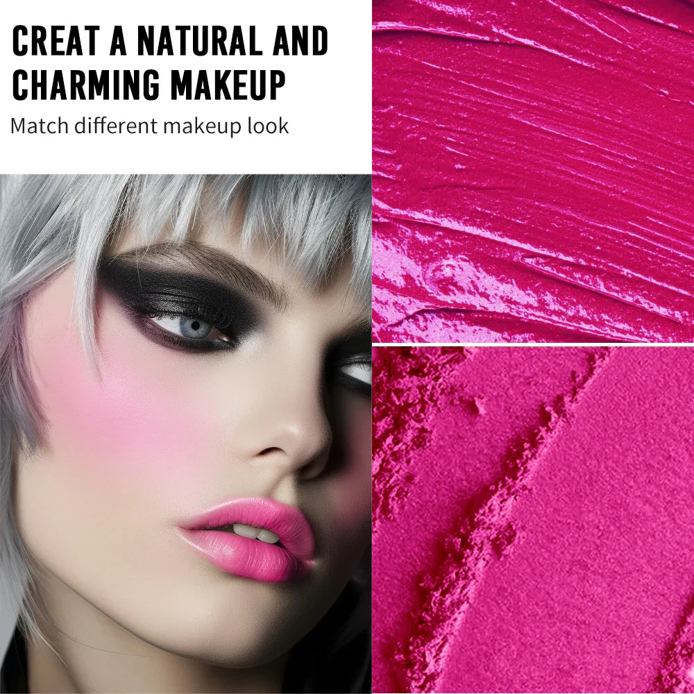 2-in-1 Pink Blush Palette – Matte & Dewy Cream