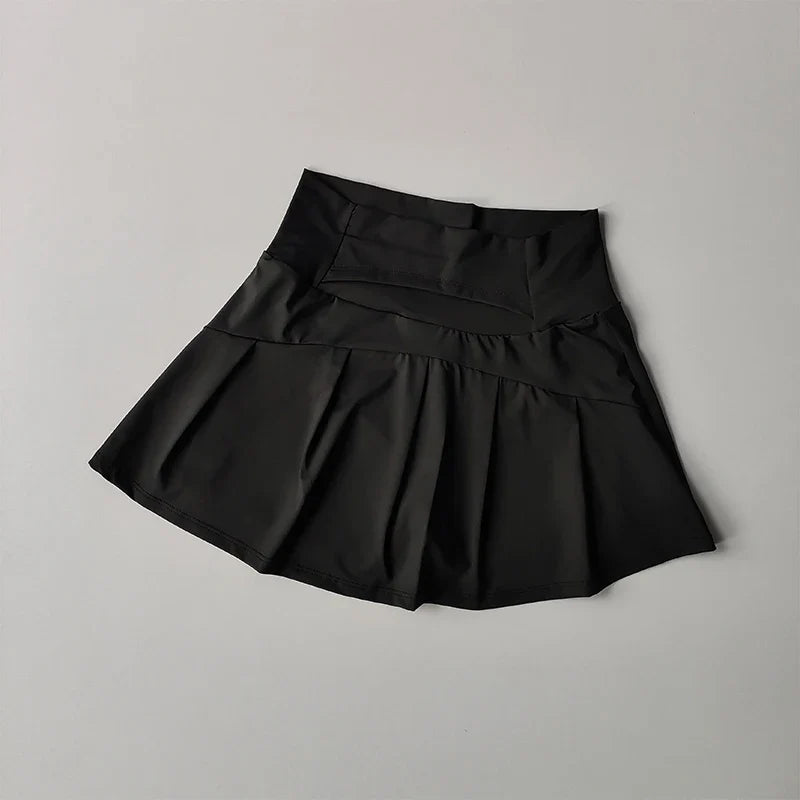 High Waist Tennis Skirt with Built-In Shorts
