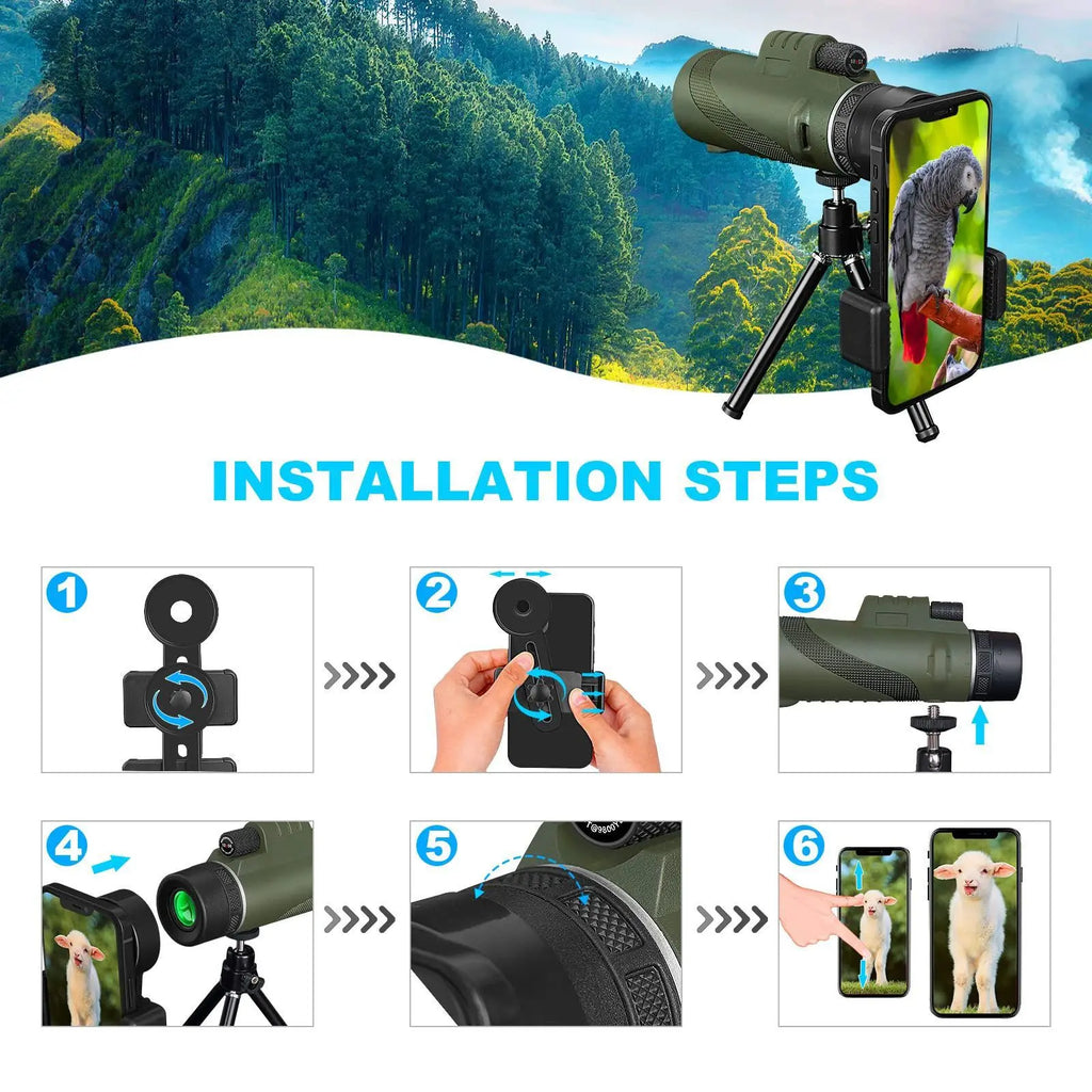 High-Power 80x100 BAK4 Prism Binoculars | Bird Watching, Camping & Hunting
