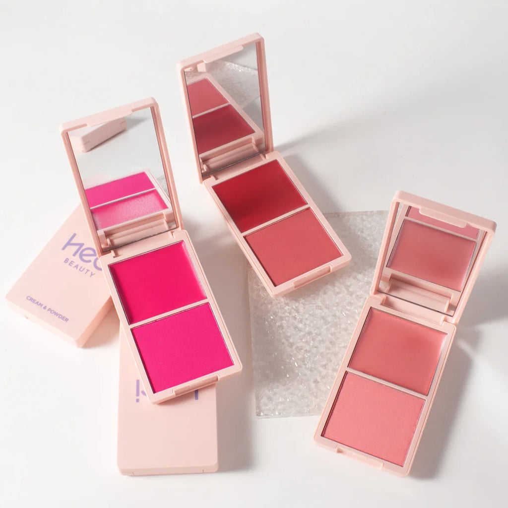 2-in-1 Pink Blush Palette – Matte & Dewy Cream