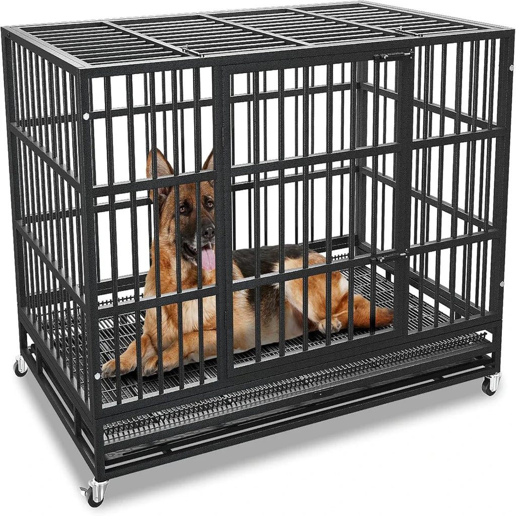 Heavy Duty Dog Crate with Wheels