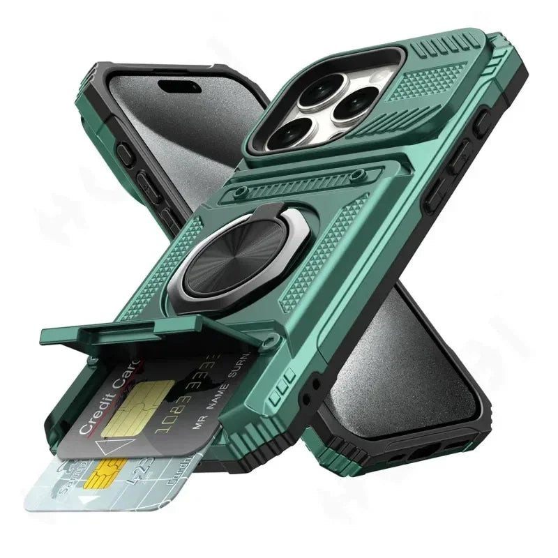 Phone Case For iPhone with Magnetic Rotated Ring Kickstand