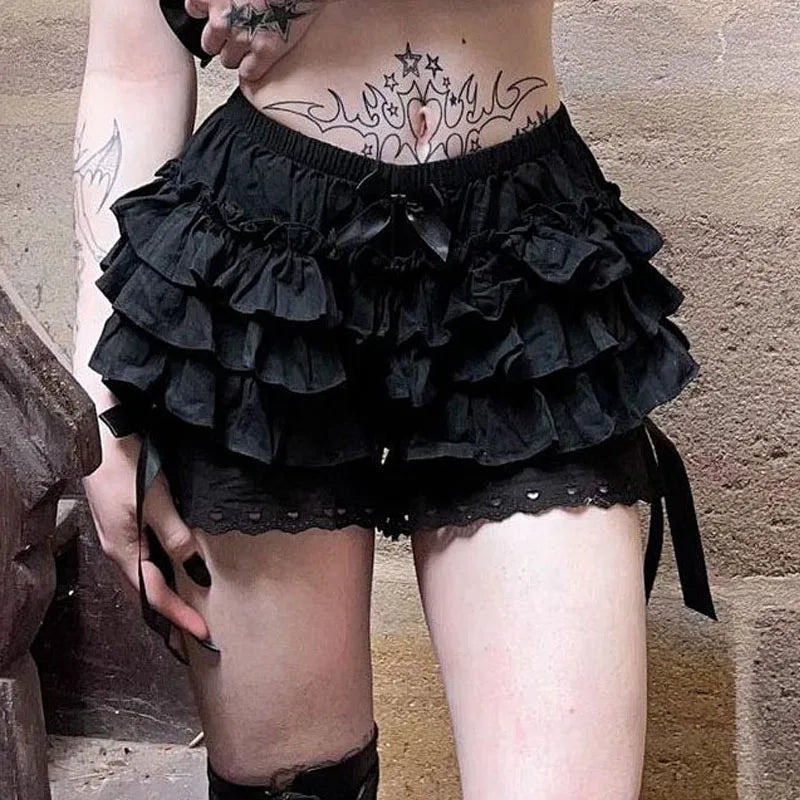 Gothic Lolita Bow Ruffle Bloomers