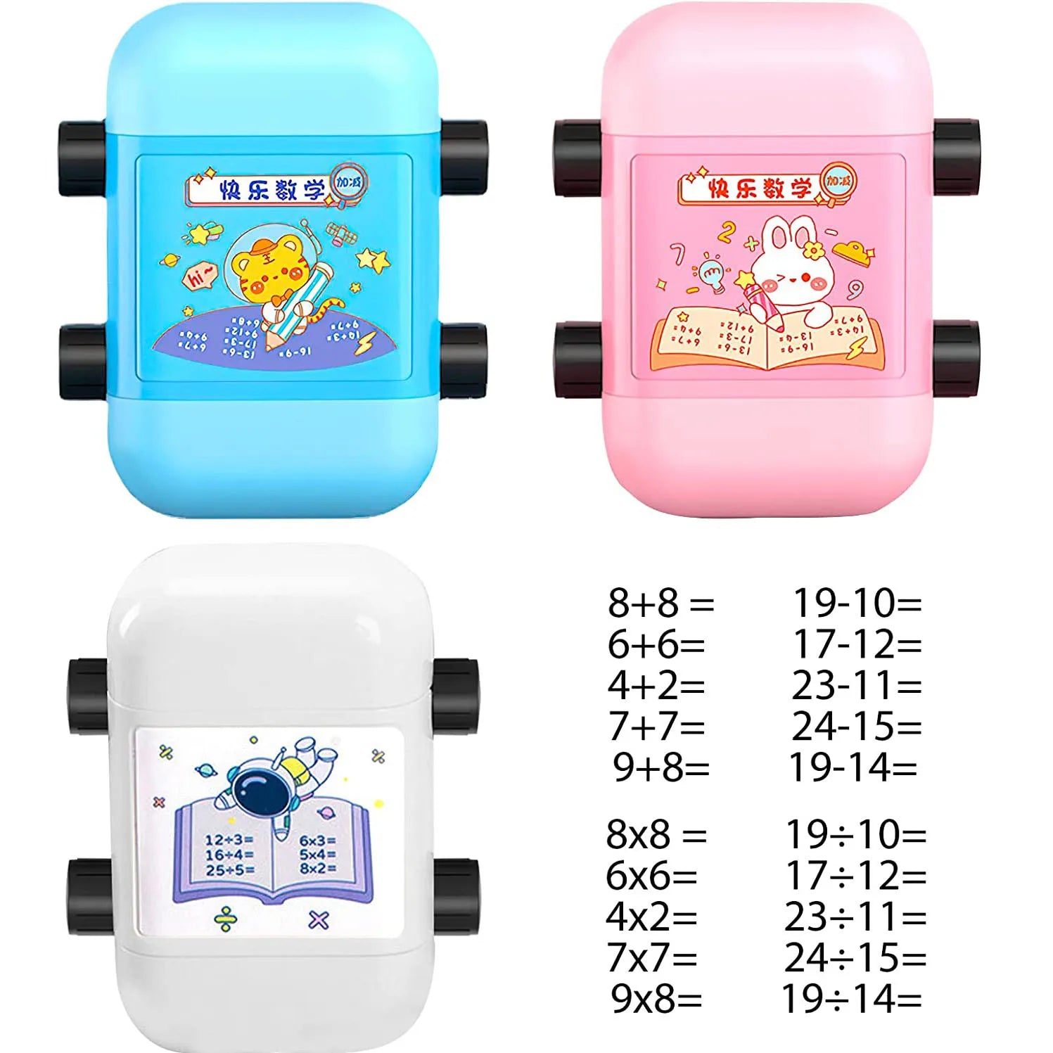 Double-Head Math Practice Stamp Digital Roller (Multiple Color Options)