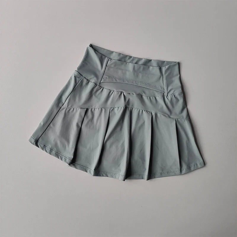 High Waist Tennis Skirt with Built-In Shorts
