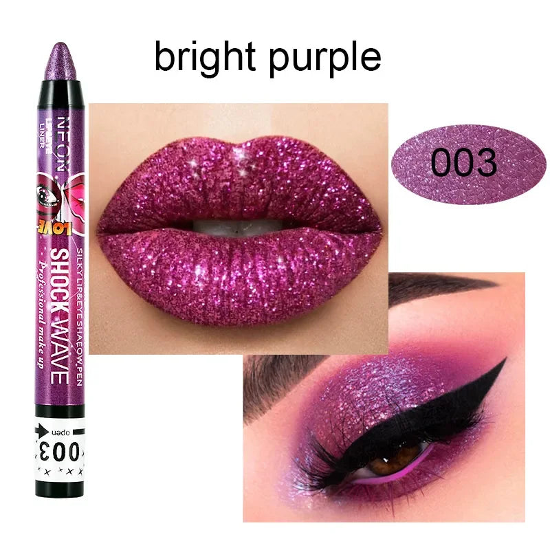 2-in-1 Eyeshadow & Lipstick Stick – Glitter & Matte