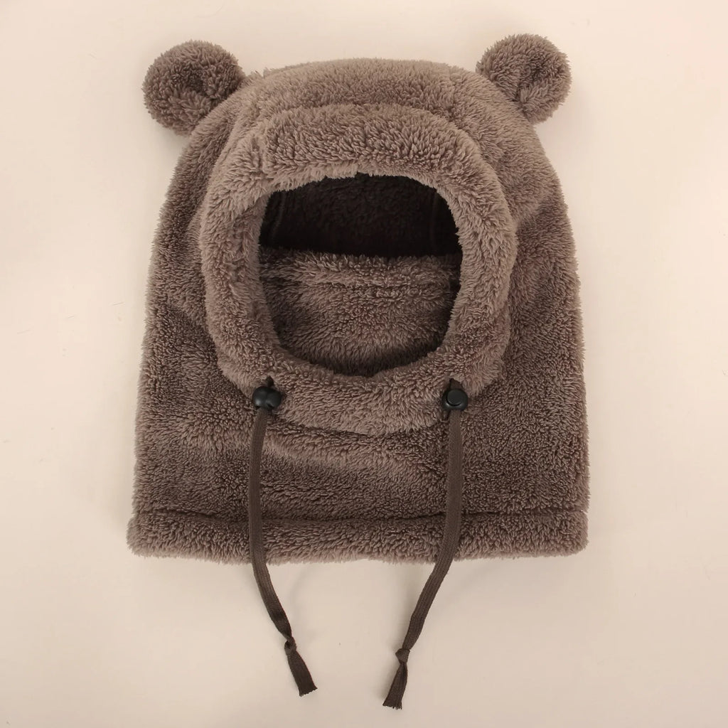 Kids Winter Hat with Ear Flaps and Face Cover Warm Fleece Lined Cold Weather Beanie for Boys Girls