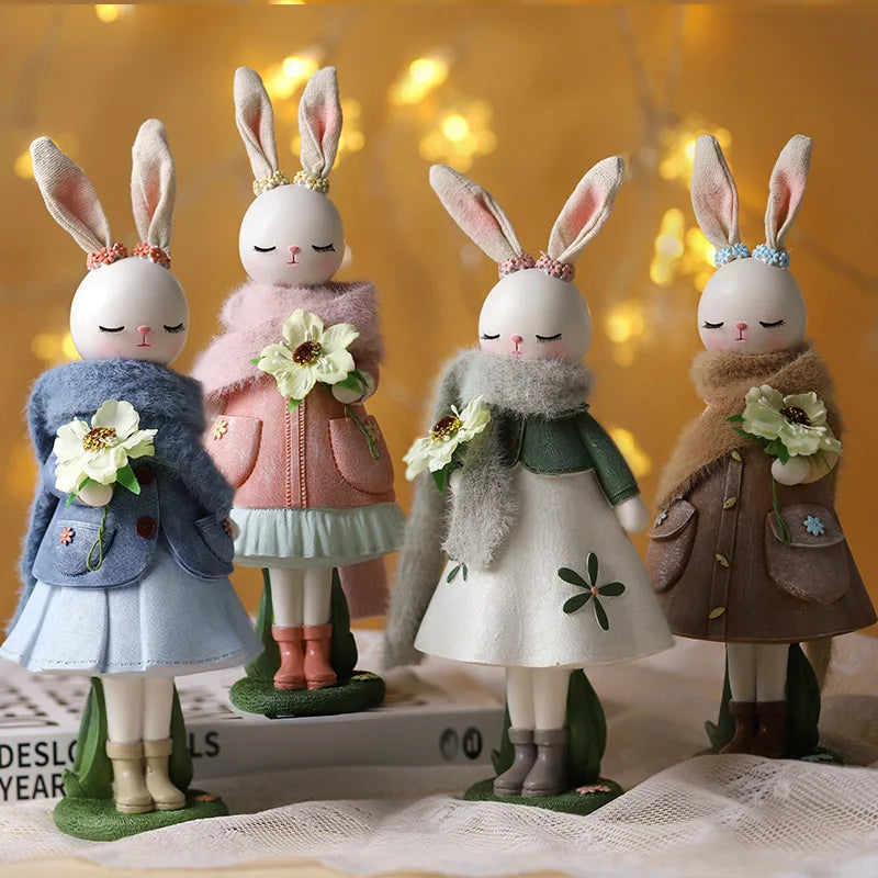 Cute Easter Rabbit Resin Ornament – Forest Style Table Decoration