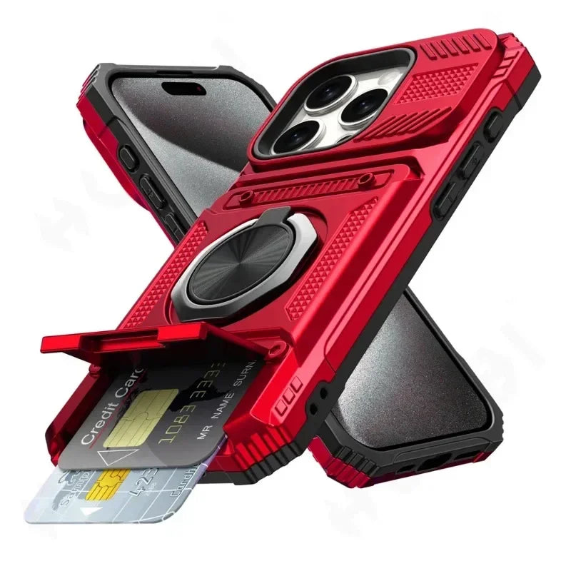 Phone Case For iPhone with Magnetic Rotated Ring Kickstand
