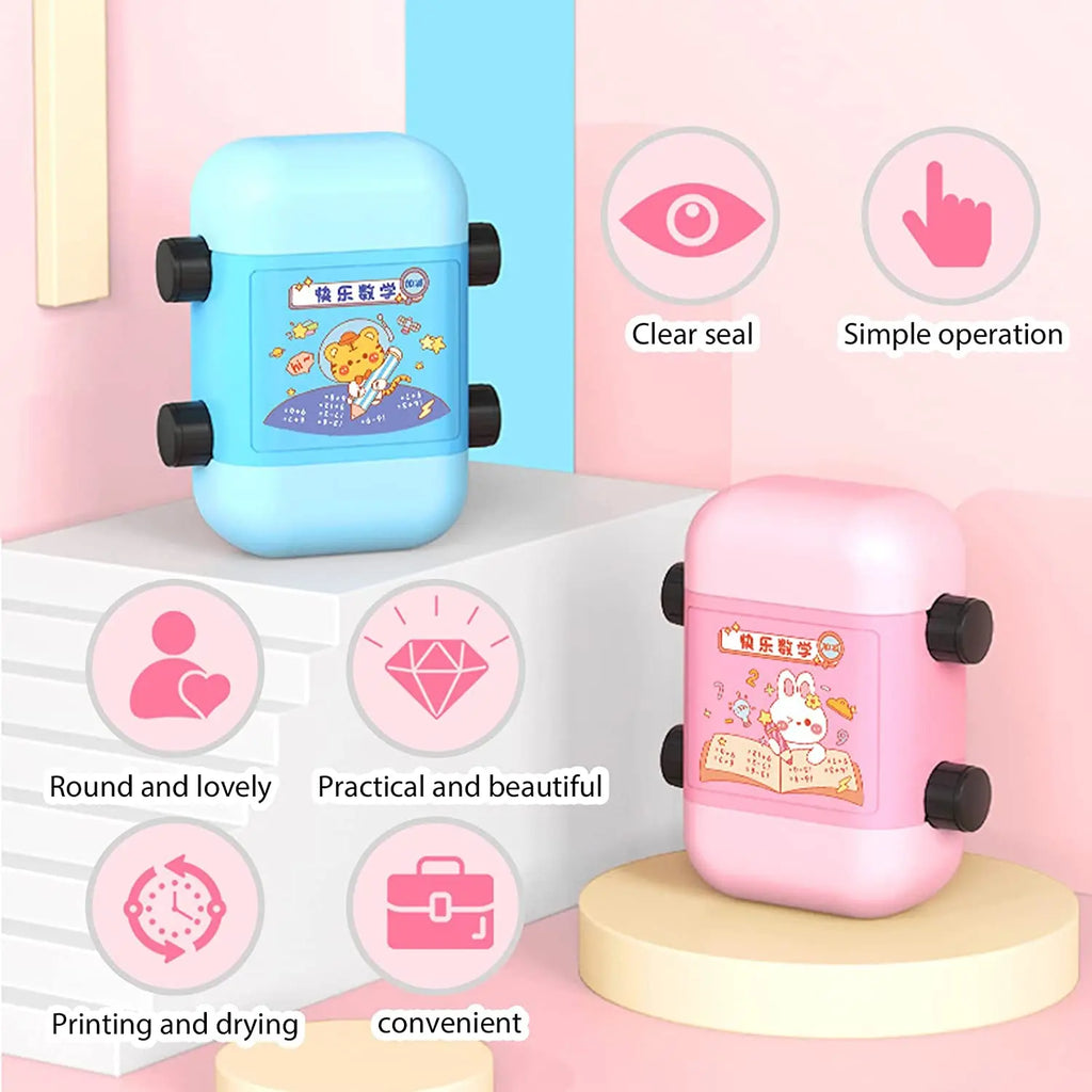 Double-Head Math Practice Stamp Digital Roller (Multiple Color Options)