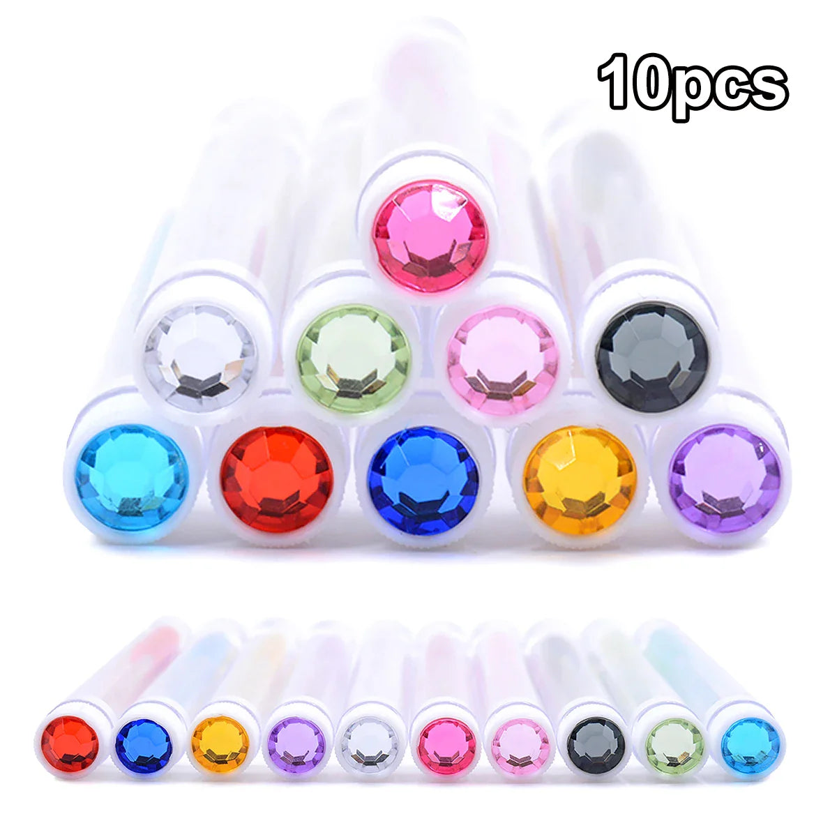 10PCS Diamond Eyelash Brushes – Spoolies & Wands
