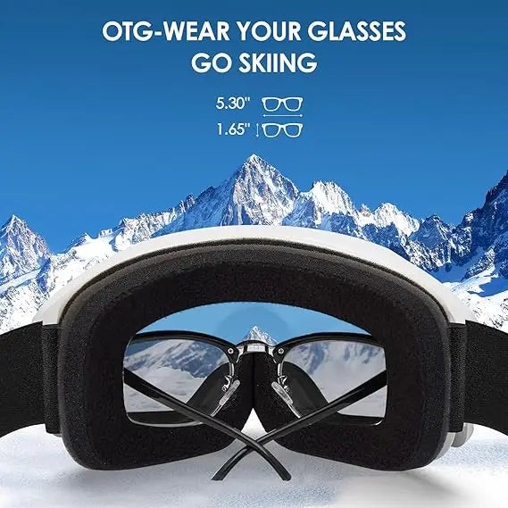 Ski Goggles Polarized Double Layer Anti-Fog Snow Goggles with UV400 Protection Large Lens Design Sunglasses for Skiing
