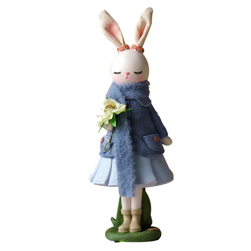 Cute Easter Rabbit Resin Ornament – Forest Style Table Decoration