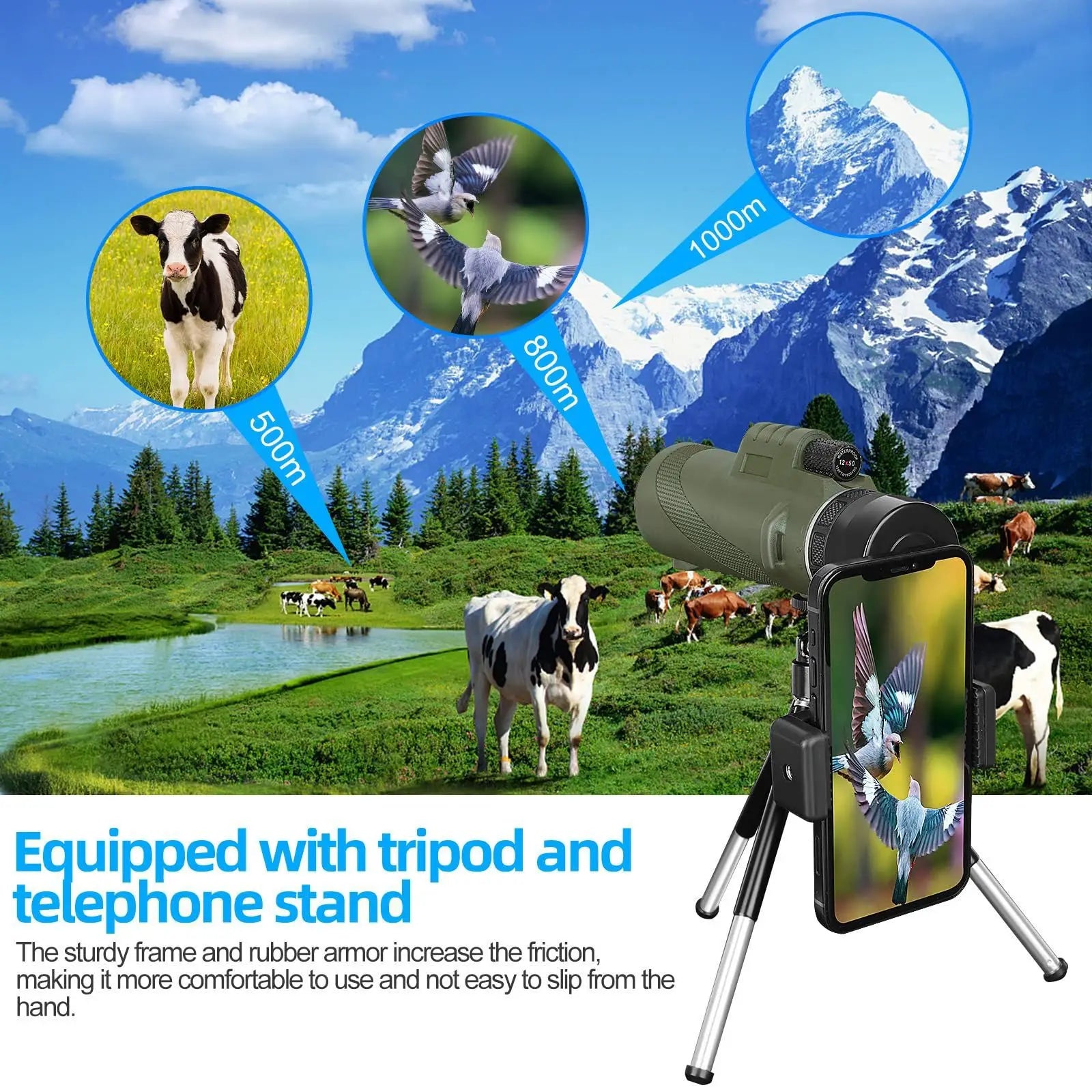 High-Power 80x100 BAK4 Prism Binoculars | Bird Watching, Camping & Hunting