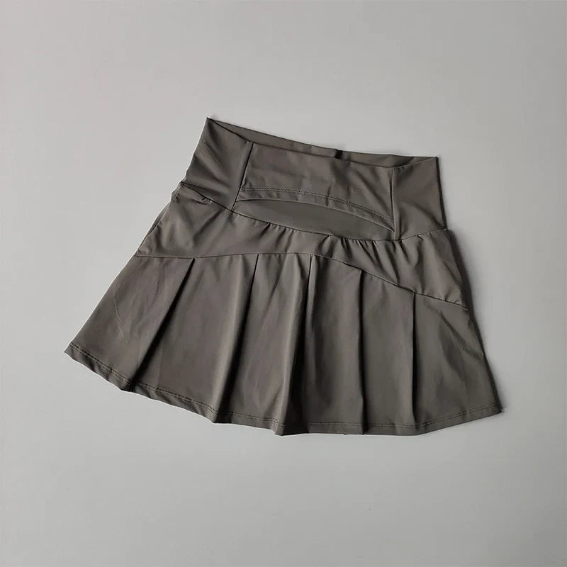High Waist Tennis Skirt with Built-In Shorts