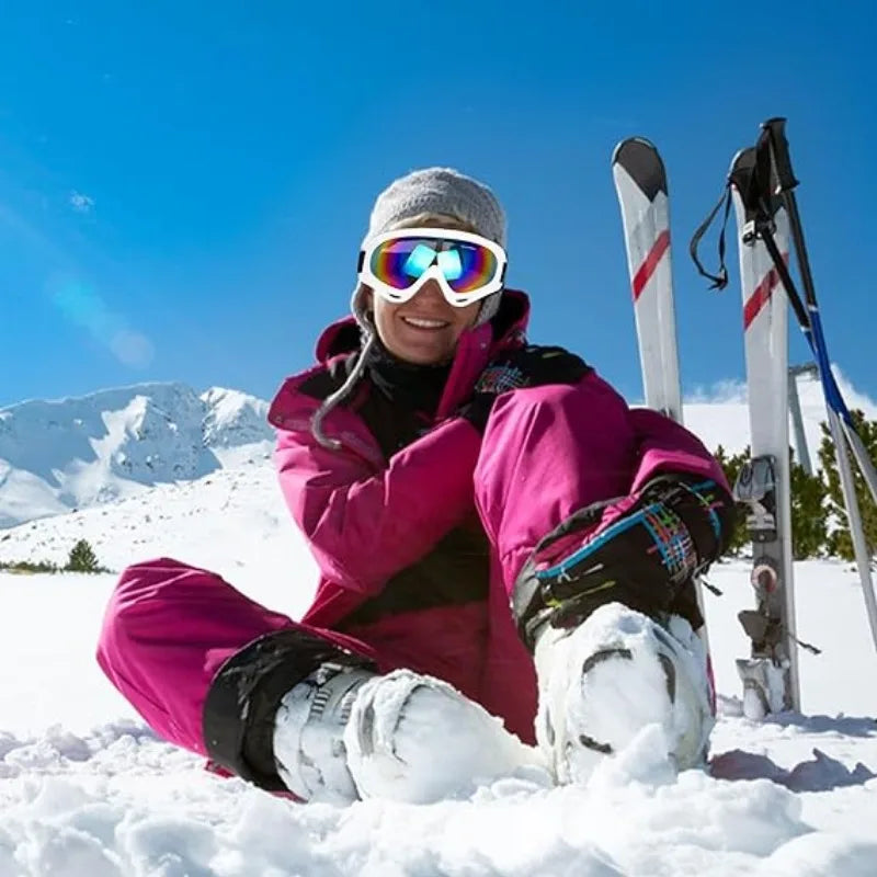 Ski Goggles Polarized Double Layer Anti-Fog Snow Goggles with UV400 Protection Large Lens Design Sunglasses for Skiing