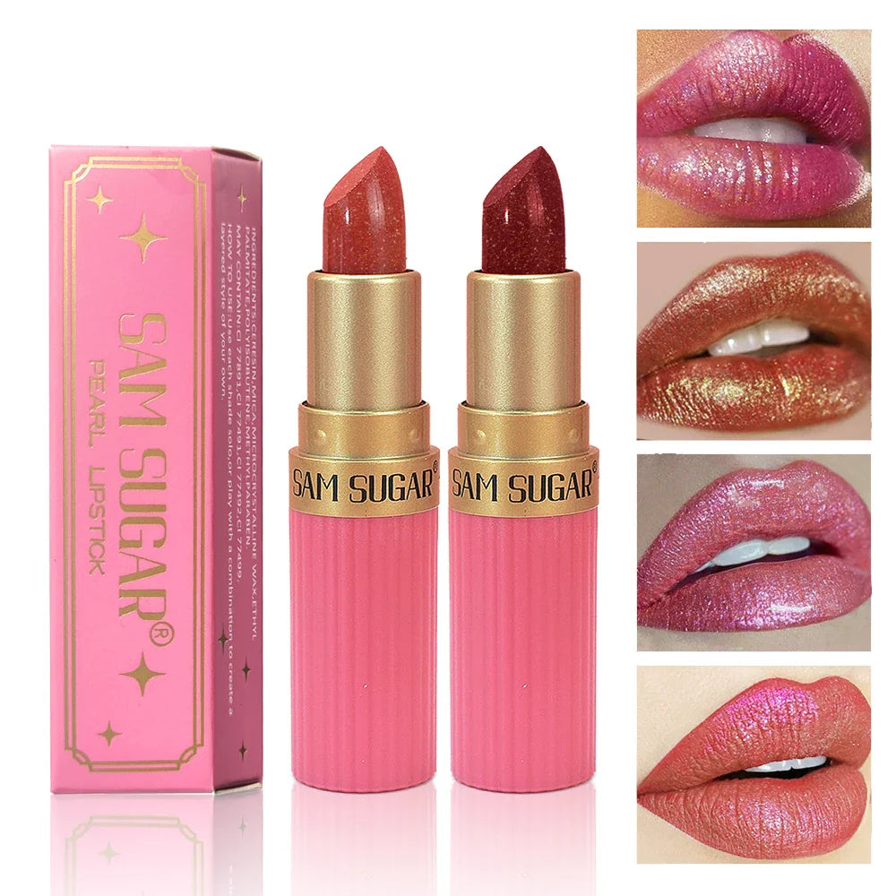 Pearlescent Pink Glitter Velvet Lipstick