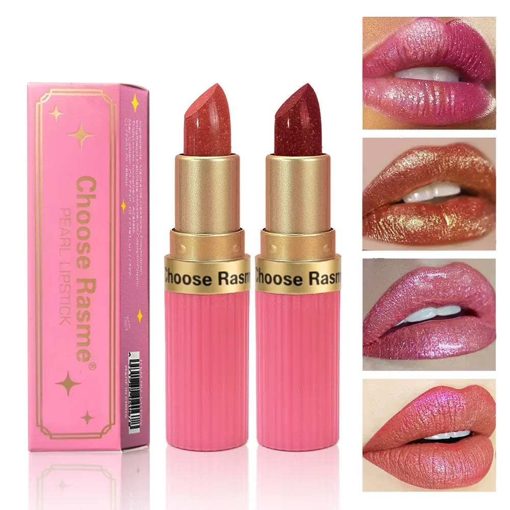 Pearlescent Pink Glitter Velvet Lipstick