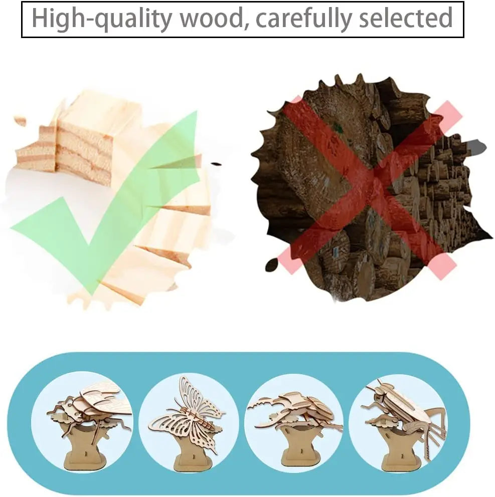 Montessori DIY 3D Wooden Puzzle Model