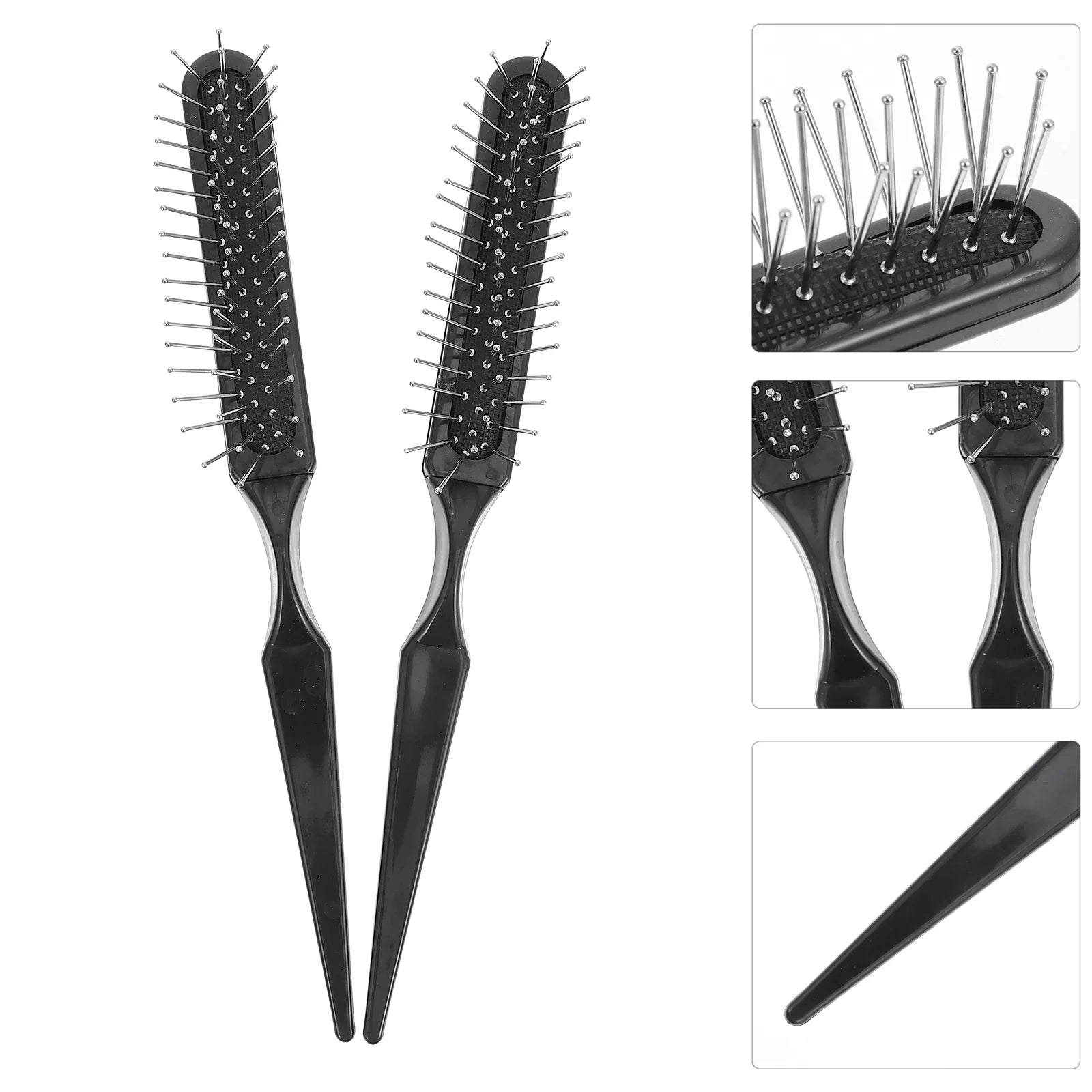 2-Piece Hair Comb Set – Rat Tail Pick & Detangling Brush