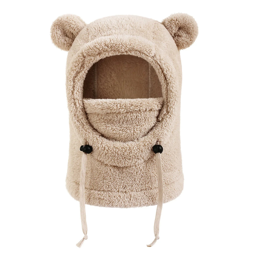 Kids Winter Hat with Ear Flaps and Face Cover Warm Fleece Lined Cold Weather Beanie for Boys Girls