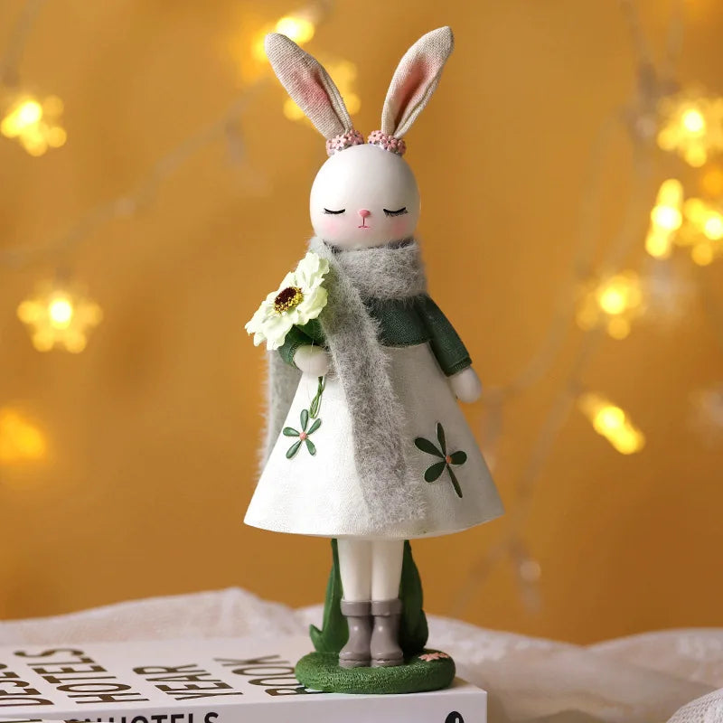Cute Easter Rabbit Resin Ornament – Forest Style Table Decoration