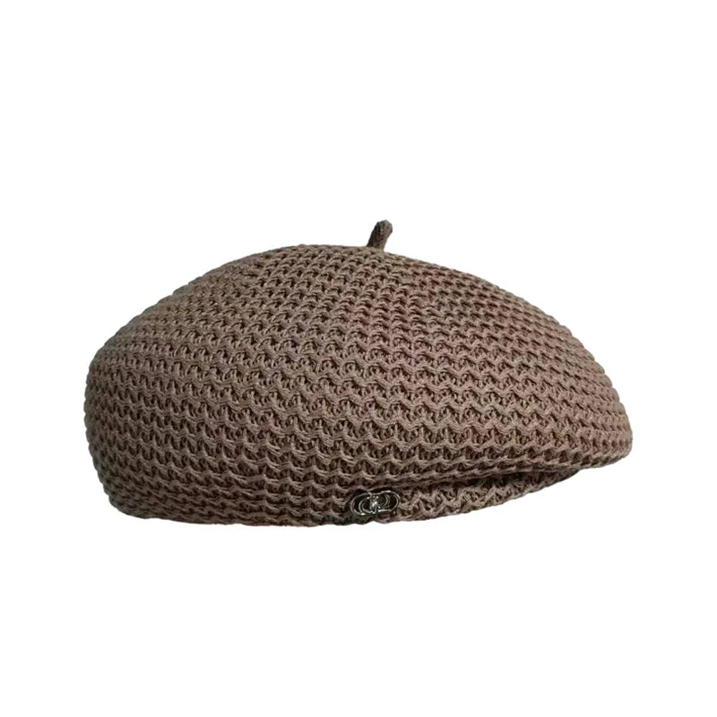 Adult Fixed Pleated Paper Straw Beret