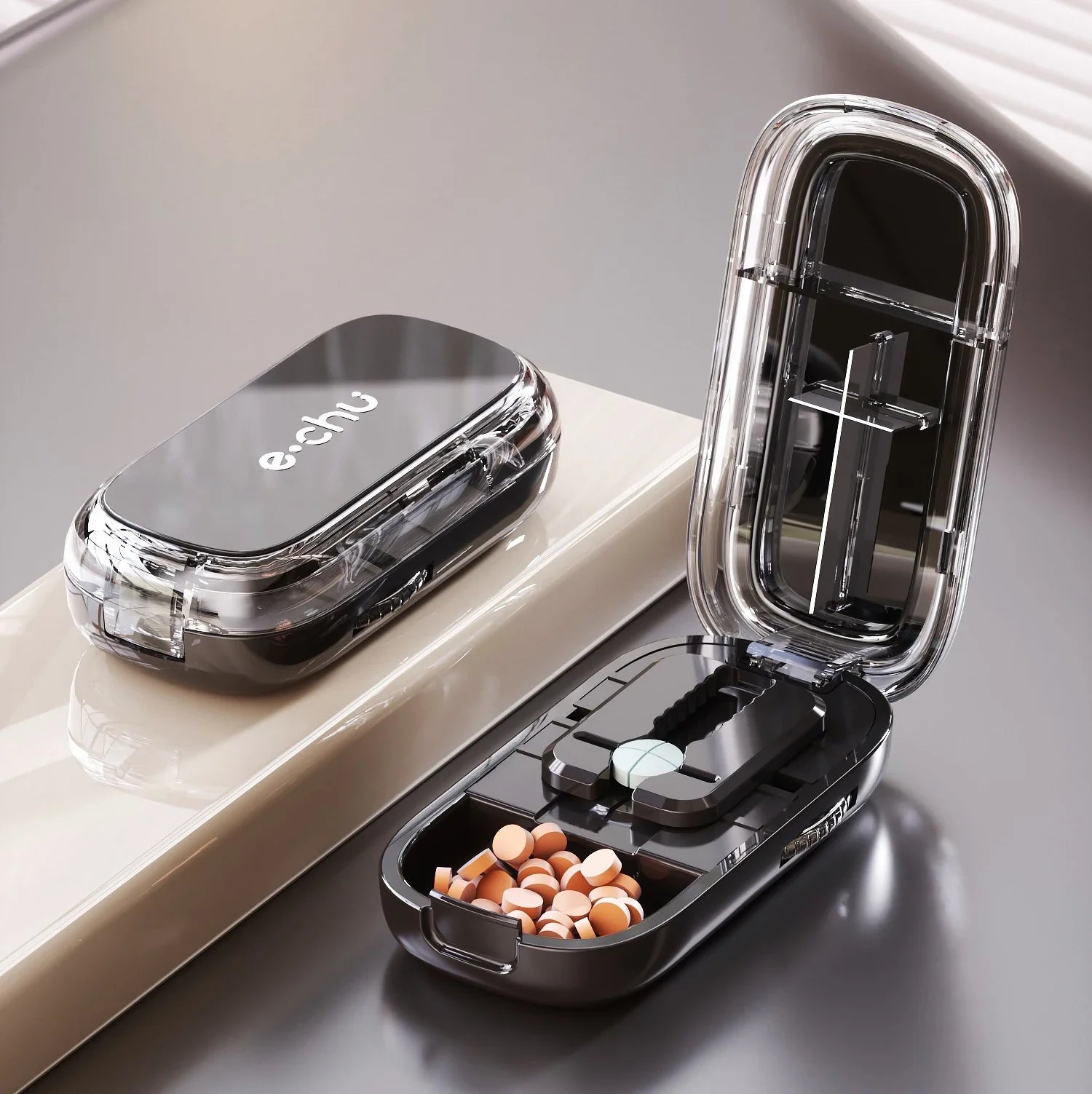 Portable 2 In 1 Mini Pill Cutter with Storage Box
