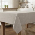 Laura Ashley Harper Luxuriously Smooth Fabric Tablecloth 60" x 84" Taupe