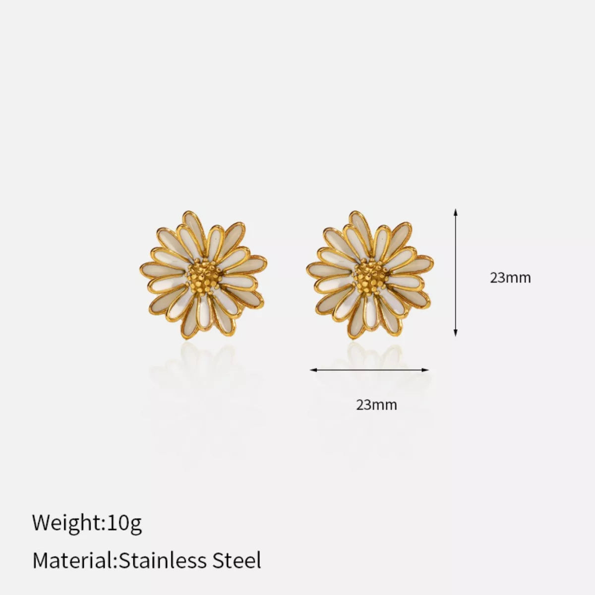 18K Gold-Plated Boho Flower Stud Earrings