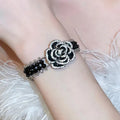 Copper Rhinestone Flower Bracelet