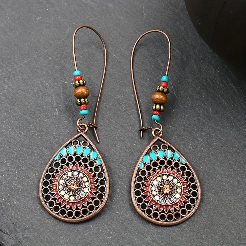 Alloy Oil Drip Teardrop Earrings