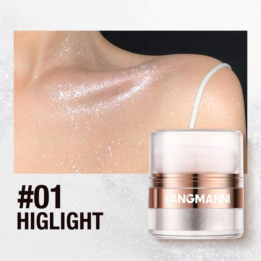 Highlight Face Powder Pat Face Body Blush Shading Powder