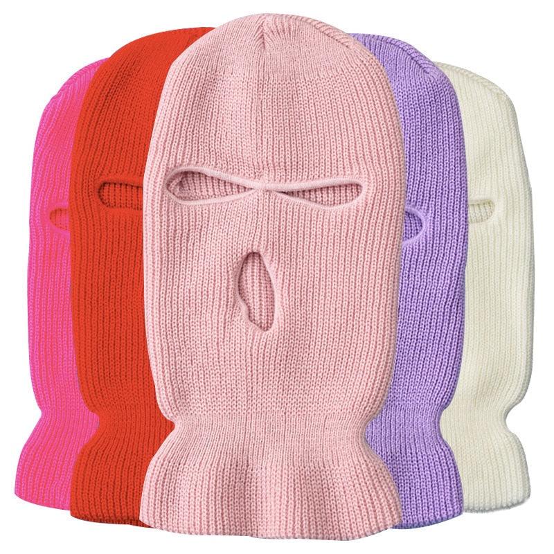 Army Tactical Mask 3 Hole Full Face Mask Ski Mask Winter Cap Balaclava Motorbike Motorcycle Helmet Full Helmet Neck Gaiter, Winter Balaclava Warm Knit Beanie for Outdoor Sports Outdoor Full Face Cover Thermal Ski Mask