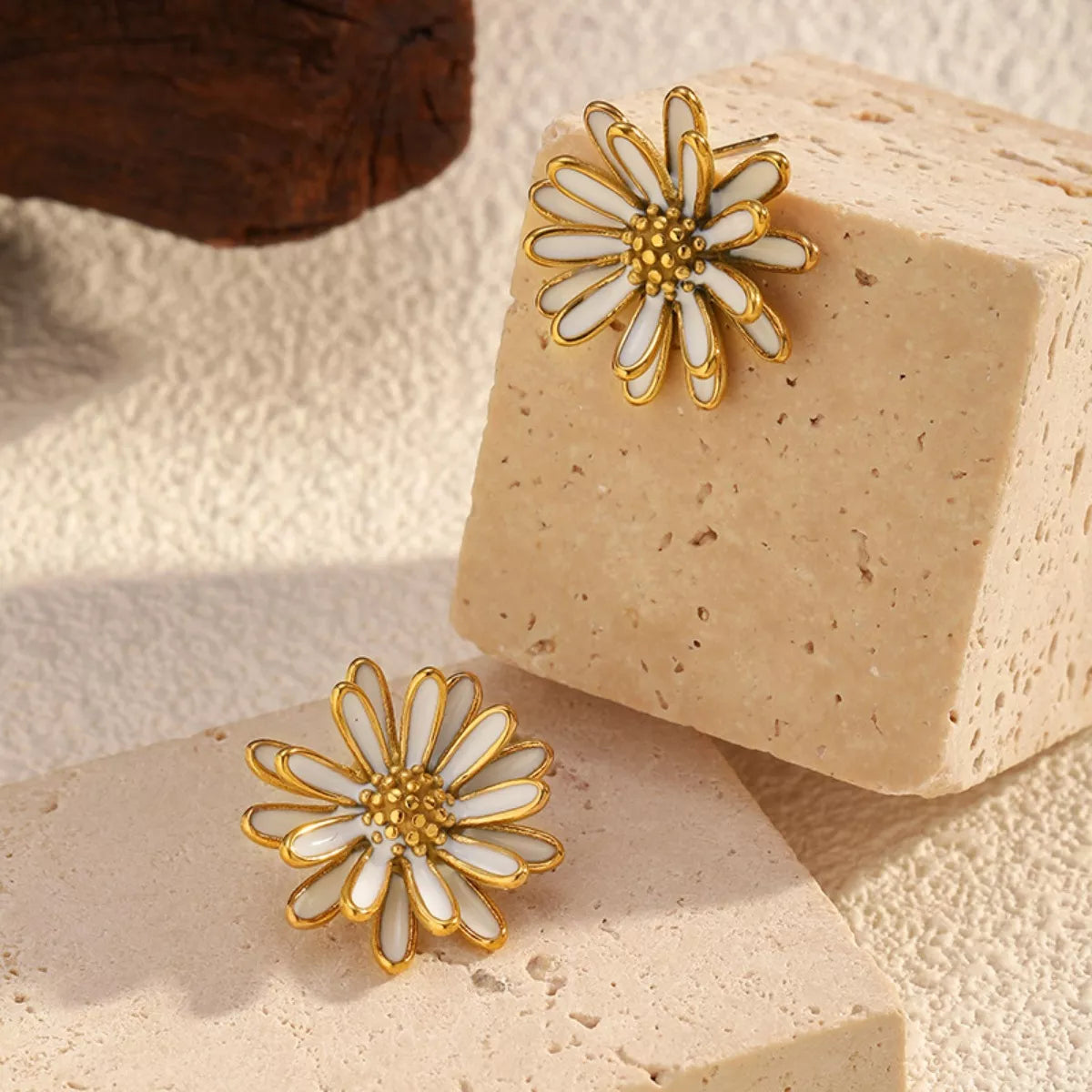 18K Gold-Plated Boho Flower Stud Earrings