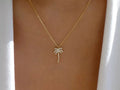 Palm Tree Pendant Necklace (Gold or Silver)