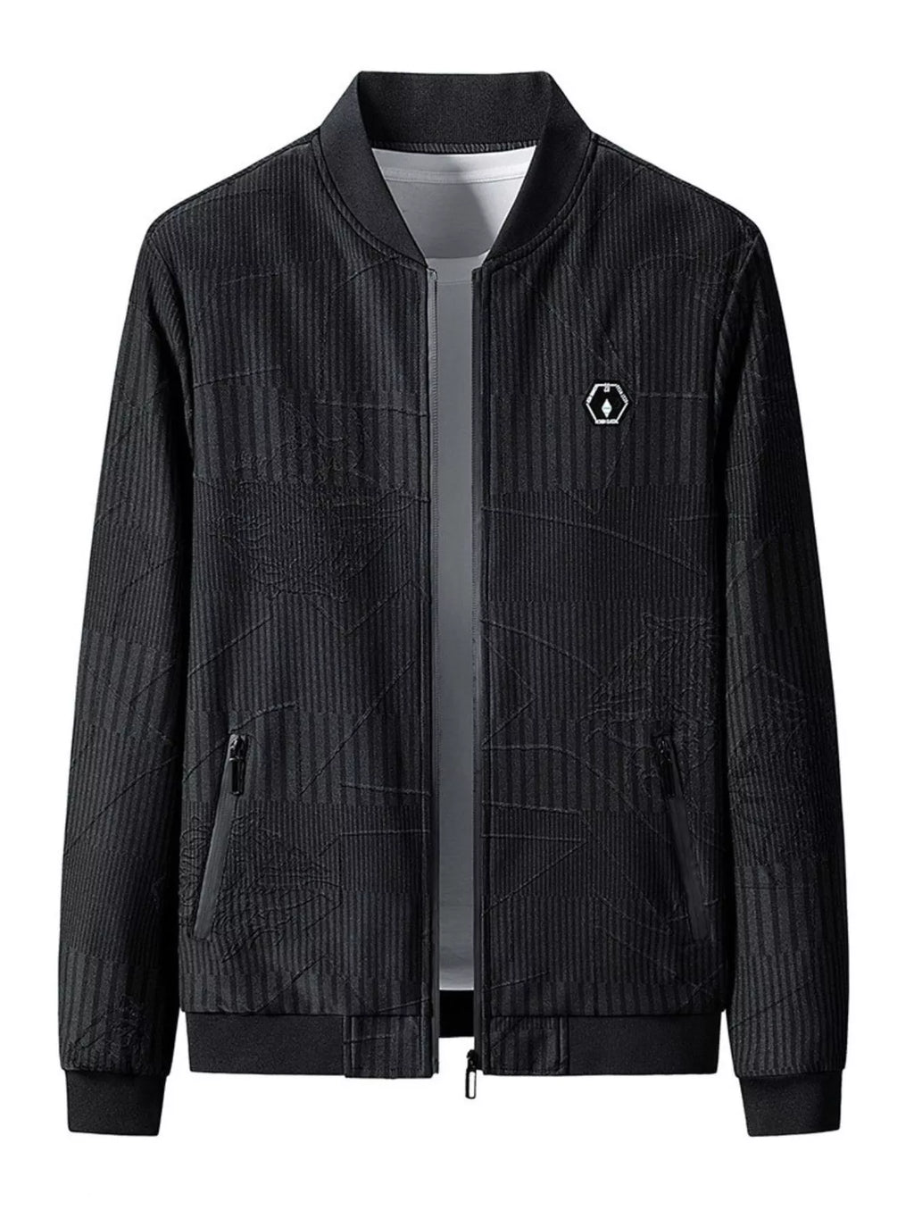 Men's Regular and Plus Size Zip Up Textured Jacket